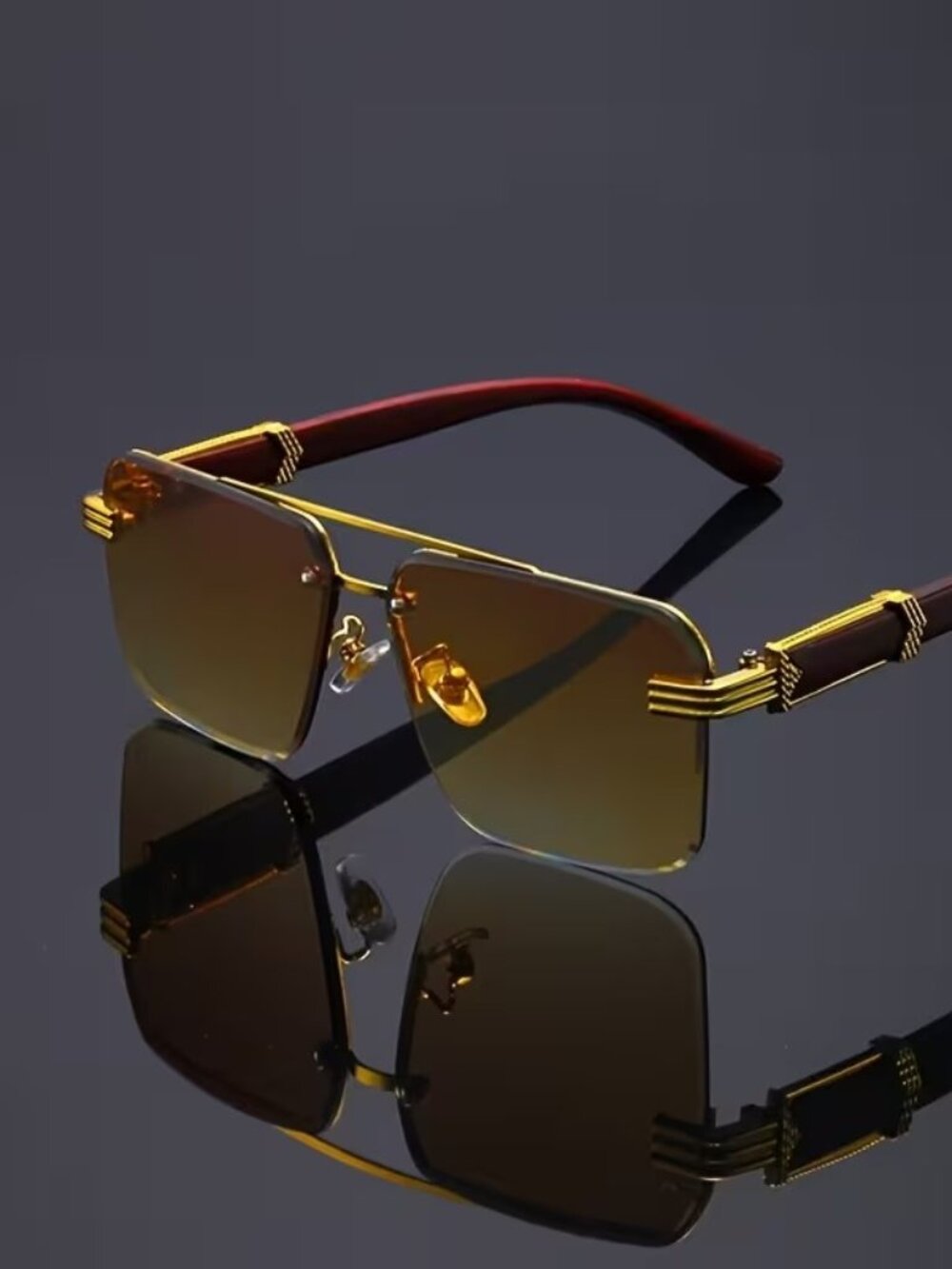 Rimless Double Bridge Sunglasses